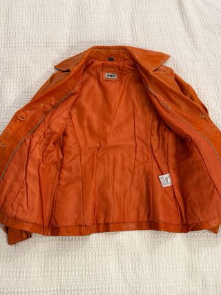 Cazadora Piel Vintage SWL Naranja T.40