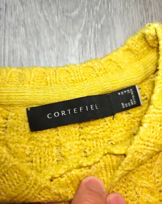 Jersey Cortefiel amarillo trenzado
