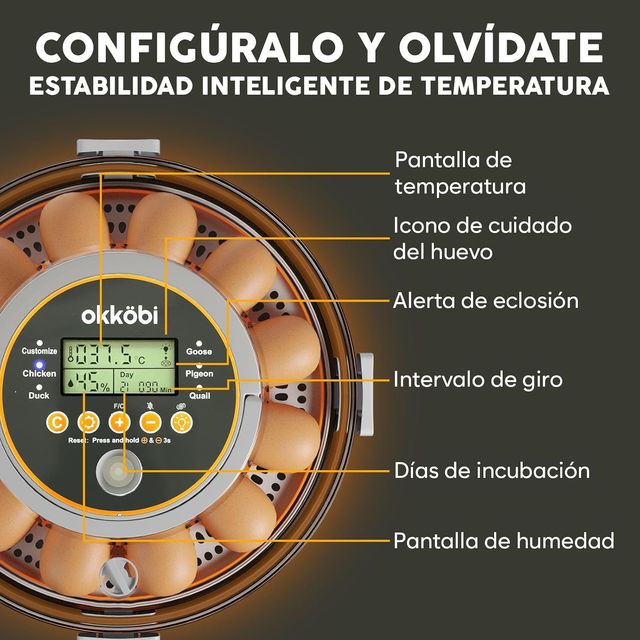 Incubadora Automática Okköbi Huevos