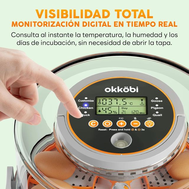 Incubadora Automática Okköbi Huevos