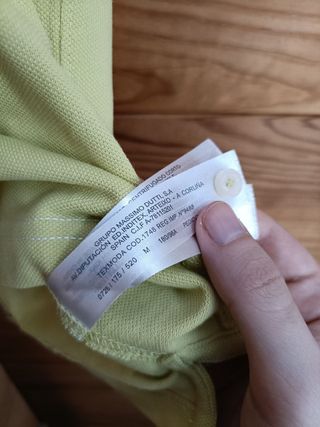 Polo Massimo Dutti Color Amarillo y Blanco Talla S