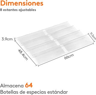 Supporto per barattoli di spezie Lifewit per cassetti