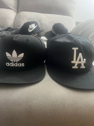 Lote 6 Gorras Negras: Adidas, Nike, Dickies, M&N