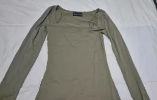 Vestido largo ajustado manga larga