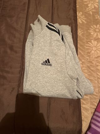 Sudadera Adidas gris con cremallera