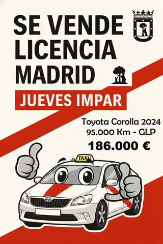 Licencia Taxi Madrid Jueves Impar - 186.000 €