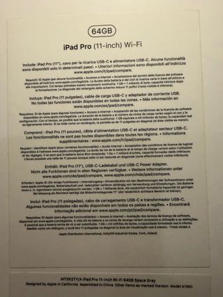 iPad Pro 11 Wifi 64GB + Teclado Original