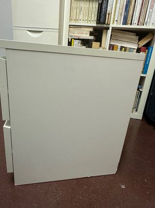 Mesita auxiliar noche madera y blanco