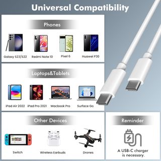 Quntis Cable USB C a USB C 2M, 100W Cable USB C Ca