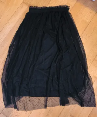 Falda larga tul negro