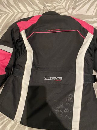 Chaqueta Moto Mujer Negra y Rosa