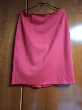 Falda de punto rosa/rojo