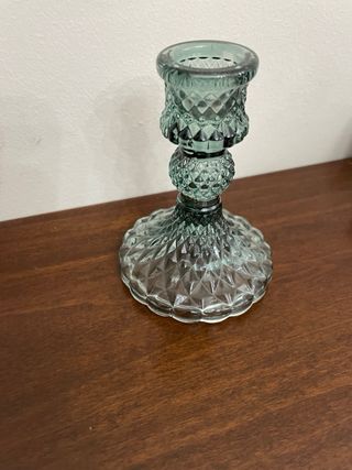 Portacandele in vetro verde