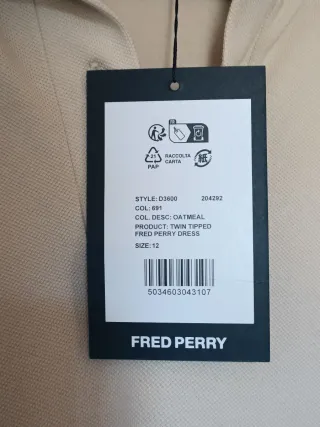 Vestido Polo Fred Perry Beige