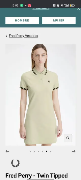 Vestido Polo Fred Perry Beige