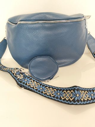 Marsupio blu 100% cotone