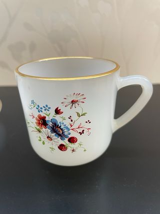 Juego café Arcopal antiguo flores