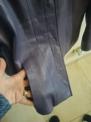 Giacca in pelle viola donna taglia M