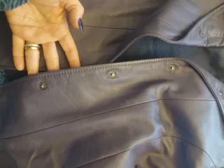 Giacca in pelle viola donna taglia M