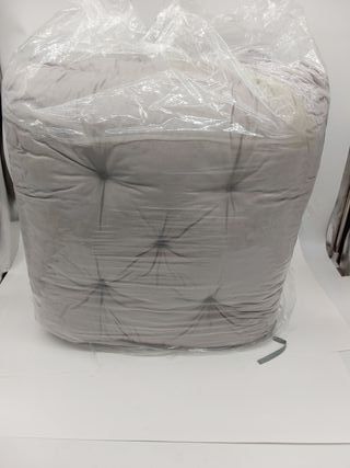 Ambientehome Java Exclusiv Hanko Juego de Cojines con respaldo para silla, 50% algodón, 50% poliéster, Gris, 50 x 98 x 8 cm, 2 u