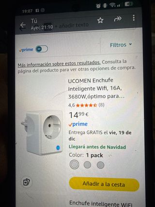 Enchufe Inteligente Wifi UCOMEN 16A