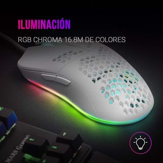 MOUSE MARS GAMING MMR TRANSLUCIDO WHITE OPTICO 128