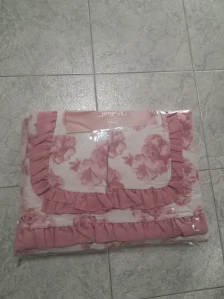 Lenzuola flanella rosa e bianco