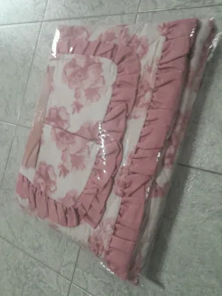 Lenzuola flanella rosa e bianco