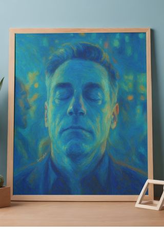 lamina decorativa "Hombre Sereno en el Club"