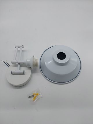 Applique da comodino bianco AIRTWESD con braccio girevole E27, stile vintage industriale (senza lampadina)