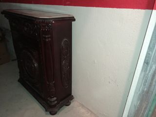 Taquillón antiguo madera y mármol