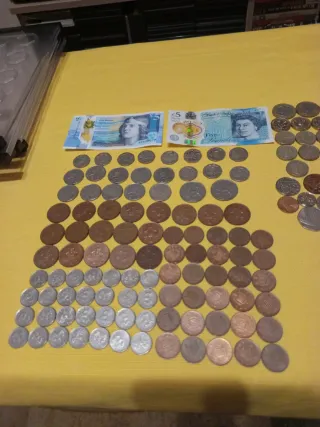Lote Billetes y Monedas Reino Unido