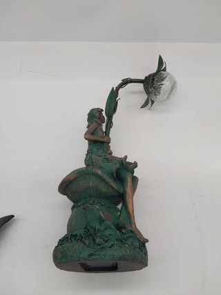 TERESA'S COLLECTIONS Decorazioni da Giardino con Luce Solare, Figurina di Resina da Fata di 35cm, Accessori per Statue da Giardino