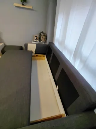 Sofá Cama Gris Tela