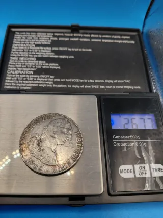 Moneda 8 Reales Carlos III 1788 Mexico