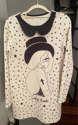 Vestido Aire Retro Estampado Estrellas