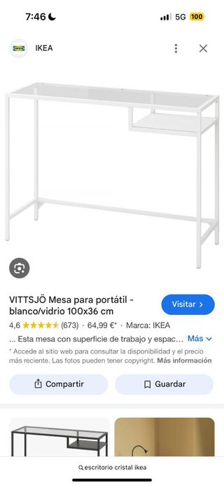 Mesa de portátil VITTSJÖ IKEA
