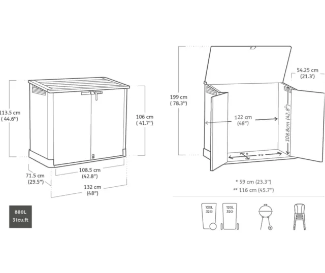 Cobertizo Jardín Keter Sio Nova Negro/Gros