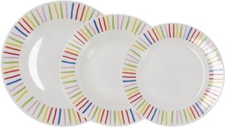 Quid California Set di Stoviglie in Porcellana 18 Pezzi - 6 Pers.