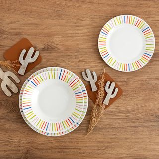 Quid California Set di Stoviglie in Porcellana 18 Pezzi - 6 Pers.