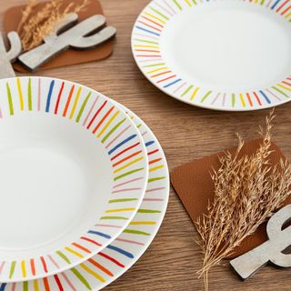 Quid California Set di Stoviglie in Porcellana 18 Pezzi - 6 Pers.