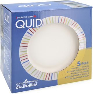 Quid California Set di Stoviglie in Porcellana 18 Pezzi - 6 Pers.