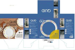 Quid California Set di Stoviglie in Porcellana 18 Pezzi - 6 Pers.