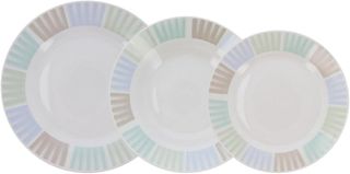 Quid California Set di Stoviglie in Porcellana 18 Pezzi - 6 Pers.