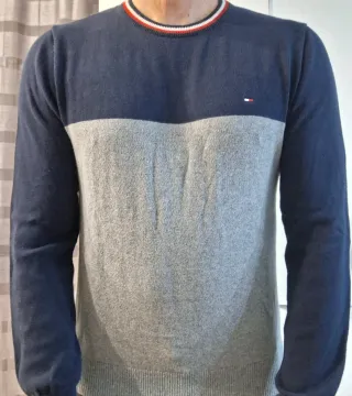 Pullover Tommy Hilfiger Blu/Grigio Taglia S