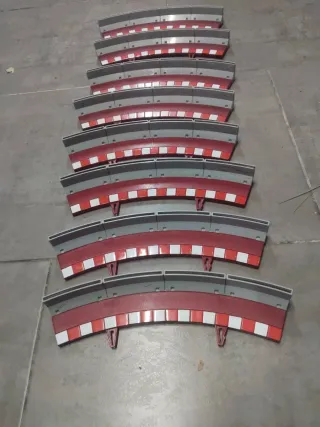 Scalextric lote 8 bordes curva r2 muros