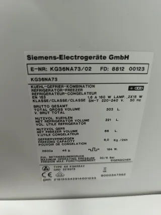 Frigorífico Siemens Inoxidable 185x60cm
