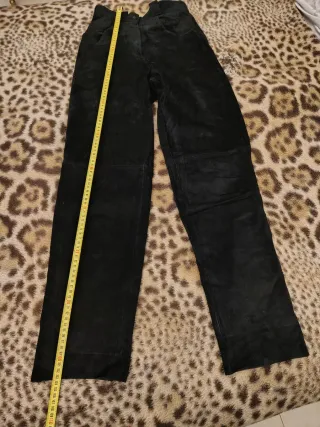 Pantalones de Piel Negra Talla 38