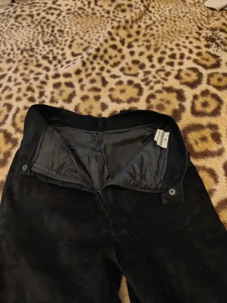 Pantalones de Piel Negra Talla 38