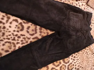 Pantalones de Piel Negra Talla 38